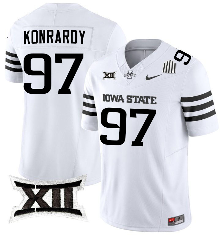 Kyle Konrardy Jersey,Iowa State Cyclones #97 Kyle Konrardy College Jersey Youth-2024 White